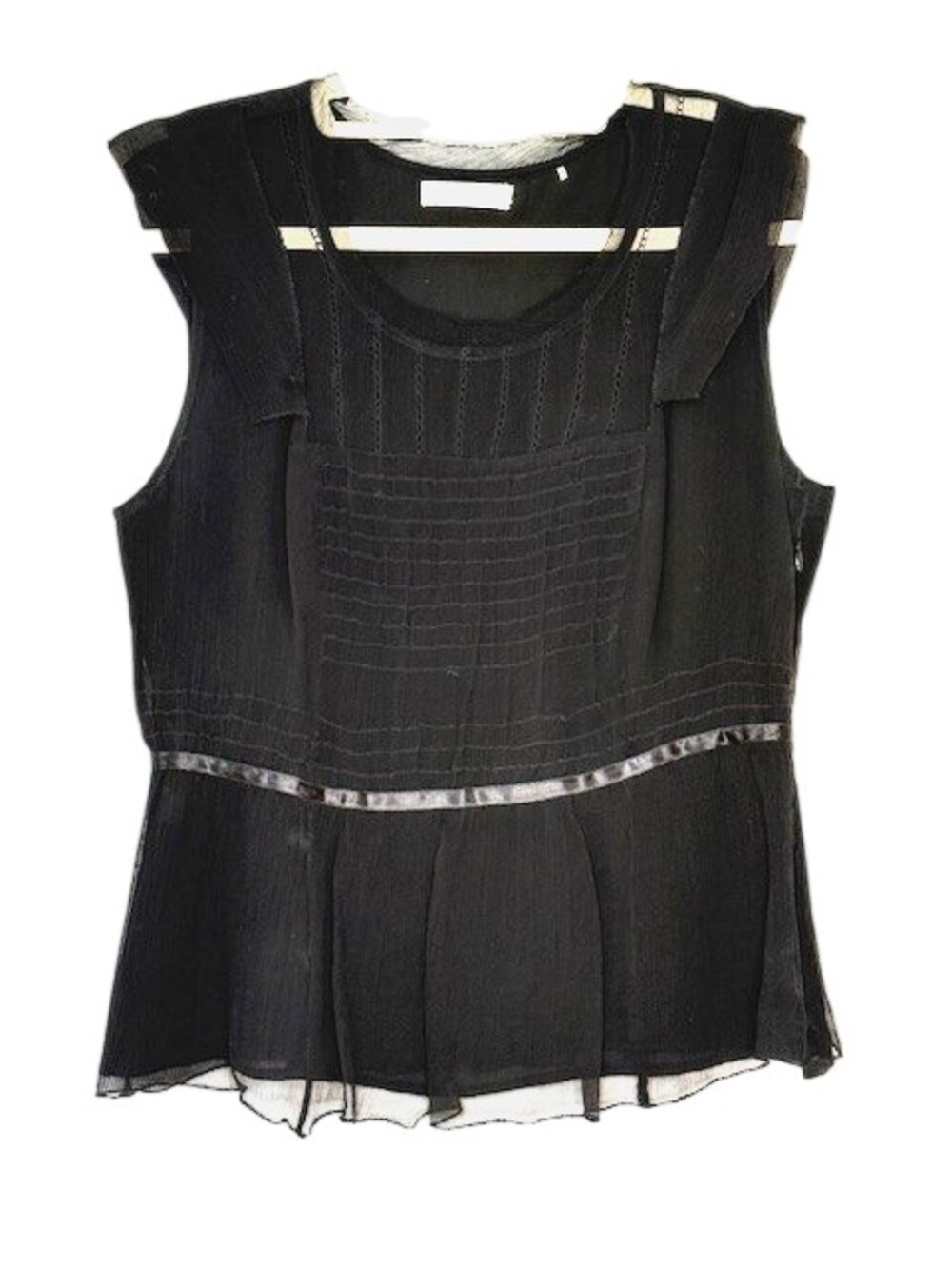 Badgley Mischka Collection 100% Silk Black -  No Size - Going Out Top